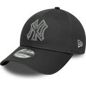 petten-gebogen-grijs-verstelbaar-9forty-metallic-outline-van-new-york-yankees-mlb-van-new-era