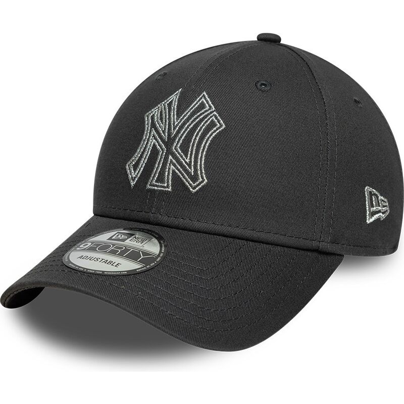 petten-gebogen-grijs-verstelbaar-9forty-metallic-outline-van-new-york-yankees-mlb-van-new-era