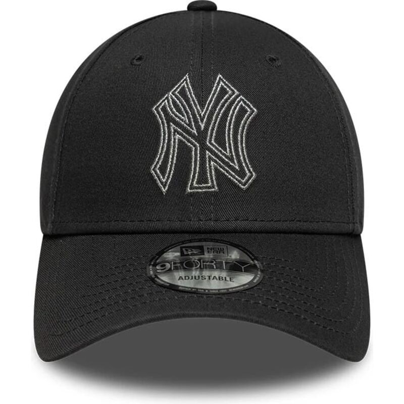 petten-gebogen-grijs-verstelbaar-9forty-metallic-outline-van-new-york-yankees-mlb-van-new-era
