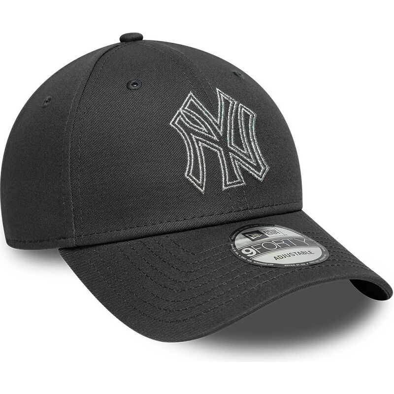 petten-gebogen-grijs-verstelbaar-9forty-metallic-outline-van-new-york-yankees-mlb-van-new-era
