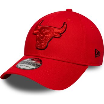 Petten gebogen rood verstelbaar 9FORTY Outline van Chicago Bulls NBA van New Era
