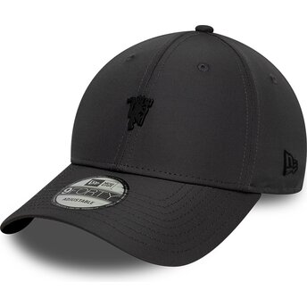 Petten gebogen grijs verstelbaar 9FORTY Metal van Manchester United Football Club Premier League van New Era