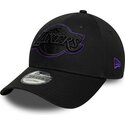 petten-gebogen-zwart-verstelbaar-9forty-outline-van-los-angeles-lakers-nba-van-new-era