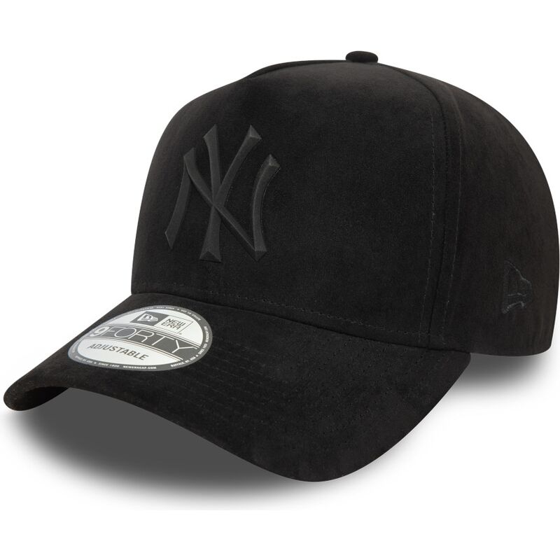 petten-gebogen-zwart-snapback-e-frame-faux-suede-van-new-york-yankees-mlb-van-new-era