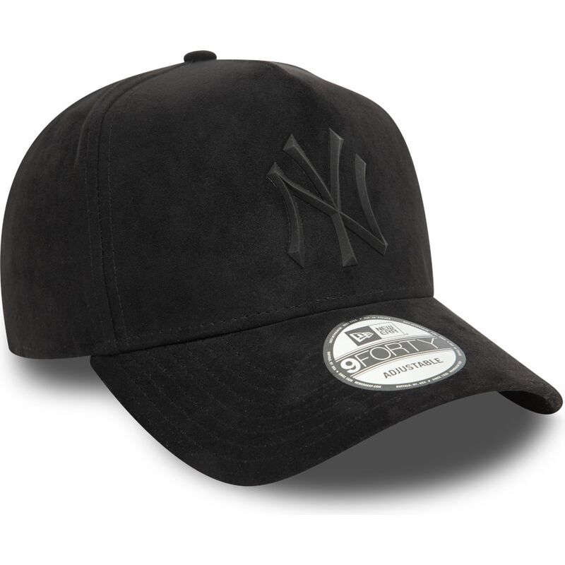 petten-gebogen-zwart-snapback-e-frame-faux-suede-van-new-york-yankees-mlb-van-new-era