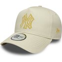 petten-gebogen-beige-snapback-dorado-e-frame-metallic-outline-van-new-york-yankees-mlb-van-new-era