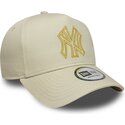 petten-gebogen-beige-snapback-dorado-e-frame-metallic-outline-van-new-york-yankees-mlb-van-new-era