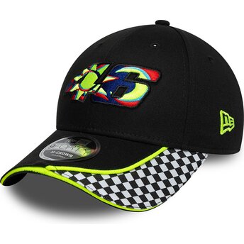 Petten gebogen zwart verstelbaar 9FORTY M-Crown Check van Valentino Rossi VR46 MotoGP van New Era