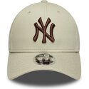 petten-gebogen-beige-snapback-9forty-m-crown-van-new-york-yankees-mlb-van-new-era