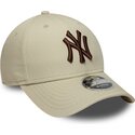 petten-gebogen-beige-snapback-9forty-m-crown-van-new-york-yankees-mlb-van-new-era