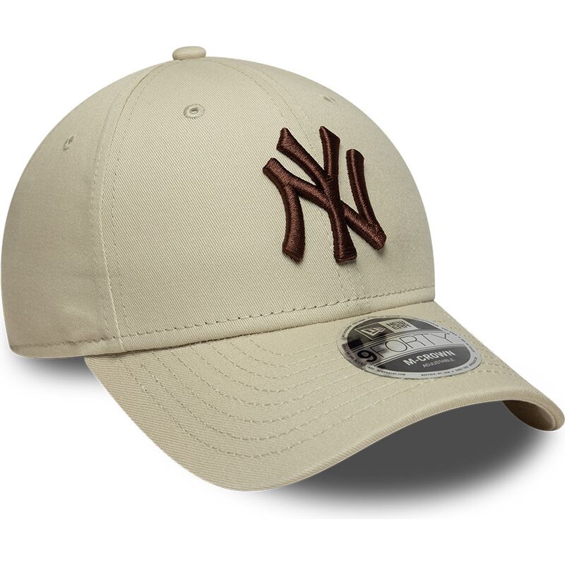 petten-gebogen-beige-snapback-9forty-m-crown-van-new-york-yankees-mlb-van-new-era