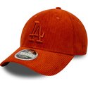 petten-gebogen-oranje-verstelbaar-9forty-m-crown-cord-van-los-angeles-dodgers-mlb-van-new-era