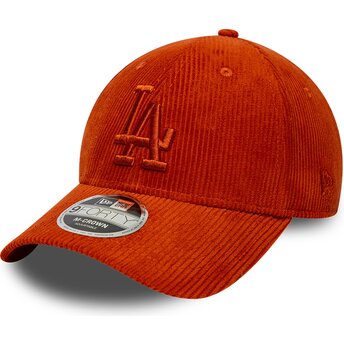 Petten gebogen oranje verstelbaar 9FORTY M-Crown Cord van Los Angeles Dodgers MLB van New Era
