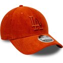 petten-gebogen-oranje-verstelbaar-9forty-m-crown-cord-van-los-angeles-dodgers-mlb-van-new-era