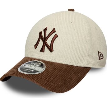 Petten gebogen bruin verstelbaar 9FORTY M-Crown Cord van New York Yankees MLB van New Era