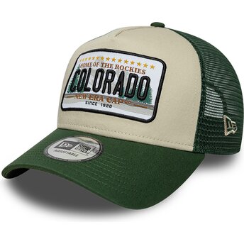 Petten gebogen groen snapback A Frame License Plate van Colorado van New Era