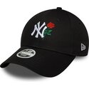 petten-gebogen-zwart-verstelbaar-9forty-flower-icon-van-new-york-yankees-mlb-van-new-era