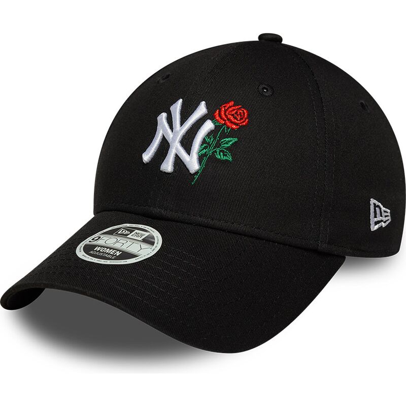 petten-gebogen-zwart-verstelbaar-9forty-flower-icon-van-new-york-yankees-mlb-van-new-era
