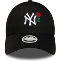 petten-gebogen-zwart-verstelbaar-9forty-flower-icon-van-new-york-yankees-mlb-van-new-era