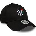 petten-gebogen-zwart-verstelbaar-9forty-flower-icon-van-new-york-yankees-mlb-van-new-era