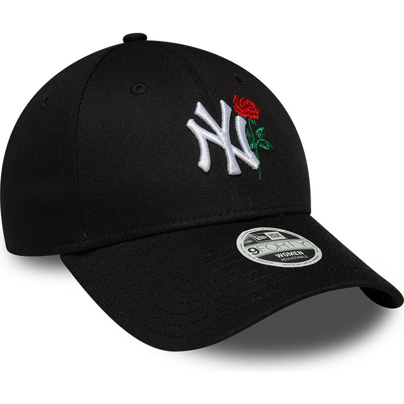 petten-gebogen-zwart-verstelbaar-9forty-flower-icon-van-new-york-yankees-mlb-van-new-era