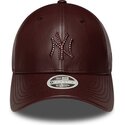 petten-gebogen-bruin-snapback-9forty-m-crown-pu-diamante-van-new-york-yankees-mlb-van-new-era
