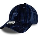 petten-gebogen-marineblauw-verstelbaar-9twenty-velour-van-los-angeles-dodgers-mlb-van-new-era