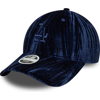 Petten gebogen marineblauw verstelbaar 9TWENTY Velour van Los Angeles Dodgers MLB van New Era