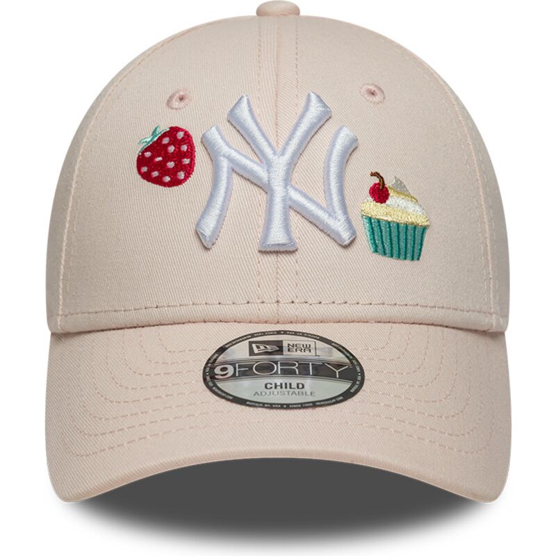 petten-gebogen-roze-verstelbaar-voor-kinderen-9forty-food-icon-cupcake-van-new-york-yankees-mlb-van-new-era
