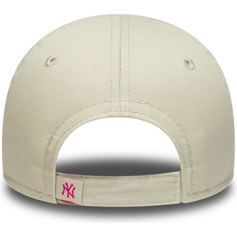 petten-gebogen-beige-verstelbaar-voor-kinderen-rosa-9forty-dino-icon-van-new-york-yankees-mlb-van-new-era