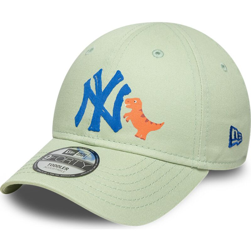 petten-gebogen-groen-verstelbaar-voor-kinderen-9forty-dino-icon-van-new-york-yankees-mlb-van-new-era