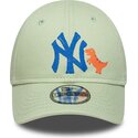 petten-gebogen-groen-verstelbaar-voor-kinderen-9forty-dino-icon-van-new-york-yankees-mlb-van-new-era
