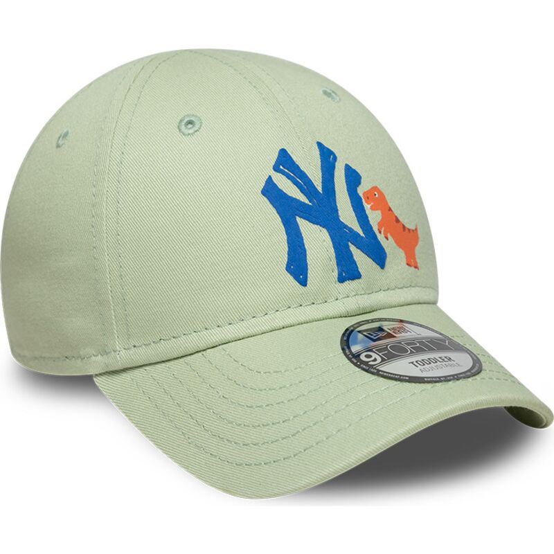 petten-gebogen-groen-verstelbaar-voor-kinderen-9forty-dino-icon-van-new-york-yankees-mlb-van-new-era