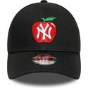 petten-gebogen-zwart-verstelbaar-voor-kinderen-9forty-fruit-icon-apple-van-new-york-yankees-mlb-van-new-era