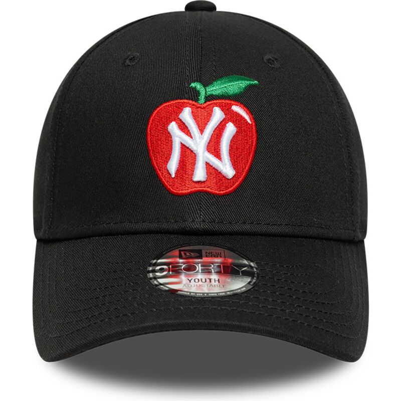 petten-gebogen-zwart-verstelbaar-voor-kinderen-9forty-fruit-icon-apple-van-new-york-yankees-mlb-van-new-era