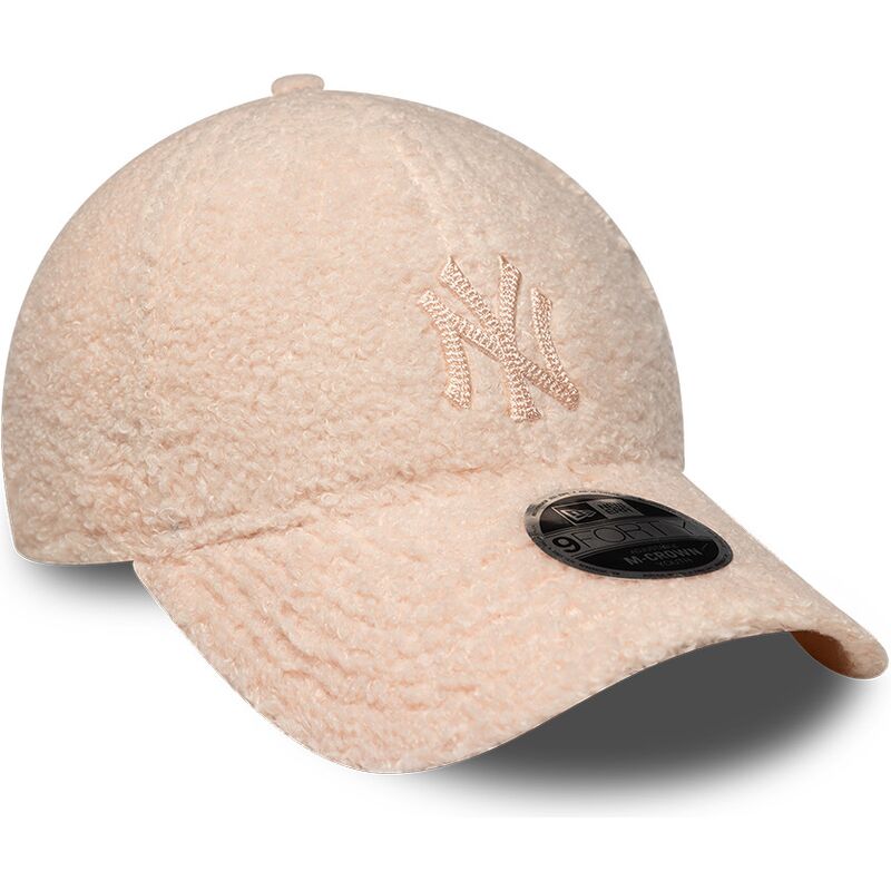 petten-gebogen-roze-snapback-voor-kinderen-rosa-9forty-m-crown-winter-borg-van-new-york-yankees-mlb-van-new-era