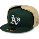 petten-plat-groen-fitted-59fifty-dogear-world-series-van-oakland-athletics-mlb-van-new-era