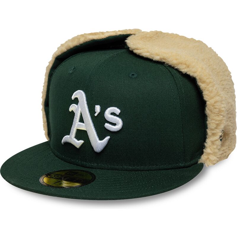 petten-plat-groen-fitted-59fifty-dogear-world-series-van-oakland-athletics-mlb-van-new-era