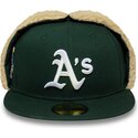 petten-plat-groen-fitted-59fifty-dogear-world-series-van-oakland-athletics-mlb-van-new-era