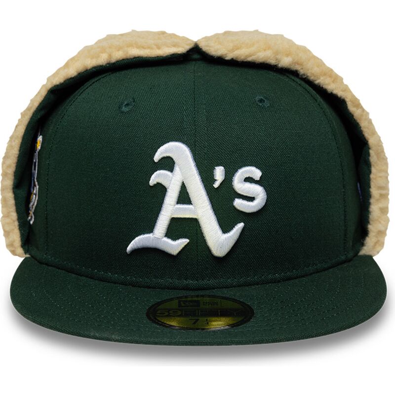 petten-plat-groen-fitted-59fifty-dogear-world-series-van-oakland-athletics-mlb-van-new-era
