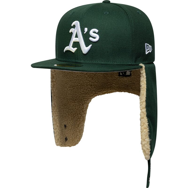 petten-plat-groen-fitted-59fifty-dogear-world-series-van-oakland-athletics-mlb-van-new-era