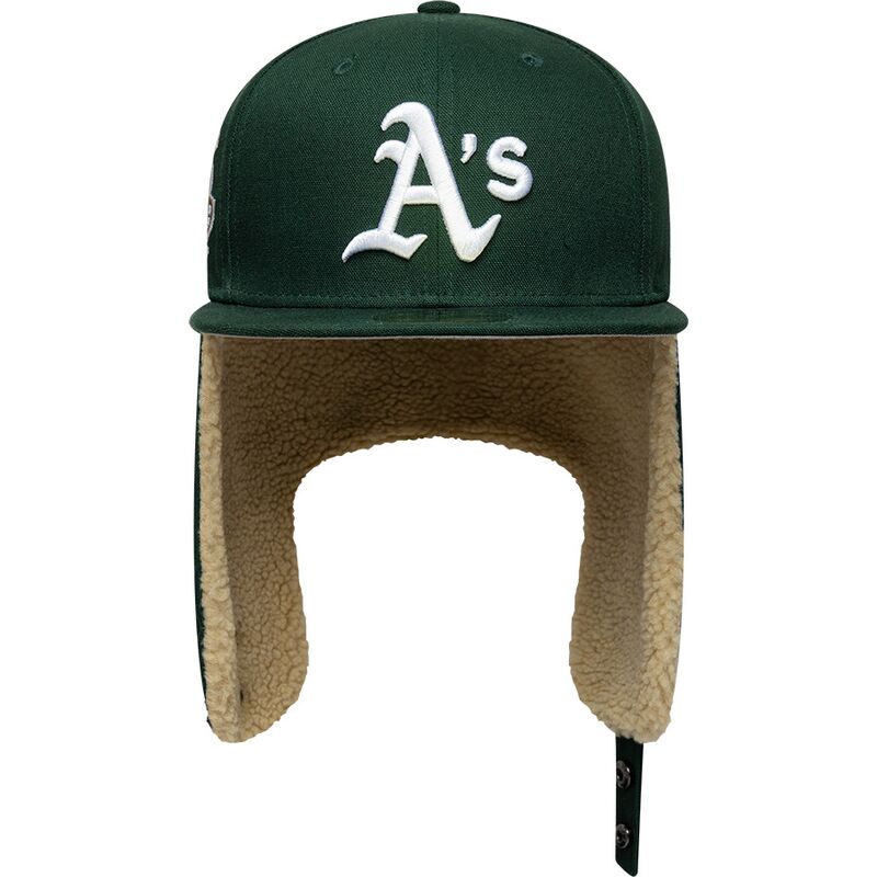 petten-plat-groen-fitted-59fifty-dogear-world-series-van-oakland-athletics-mlb-van-new-era