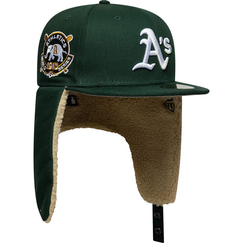 petten-plat-groen-fitted-59fifty-dogear-world-series-van-oakland-athletics-mlb-van-new-era