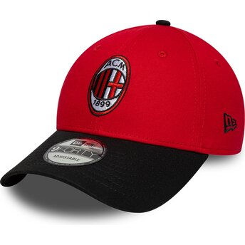 Petten gebogen rood verstelbaar 9FORTY Contrast van AC Milan Serie A van New Era