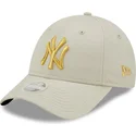 petten-gebogen-beige-verstelbaar-dorado-9forty-metallic-van-new-york-yankees-mlb-van-new-era