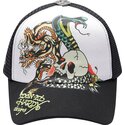petten-gebogen-zwart-snapback-snake-and-skull-van-ed-hardy