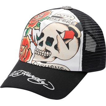 Petten gebogen zwart snapback Before Dishonor van Ed Hardy