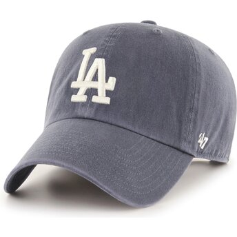 Petten gebogen grijs verstelbaar Clean Up Vintage Navy van Los Angeles Dodgers MLB van 47 Brand