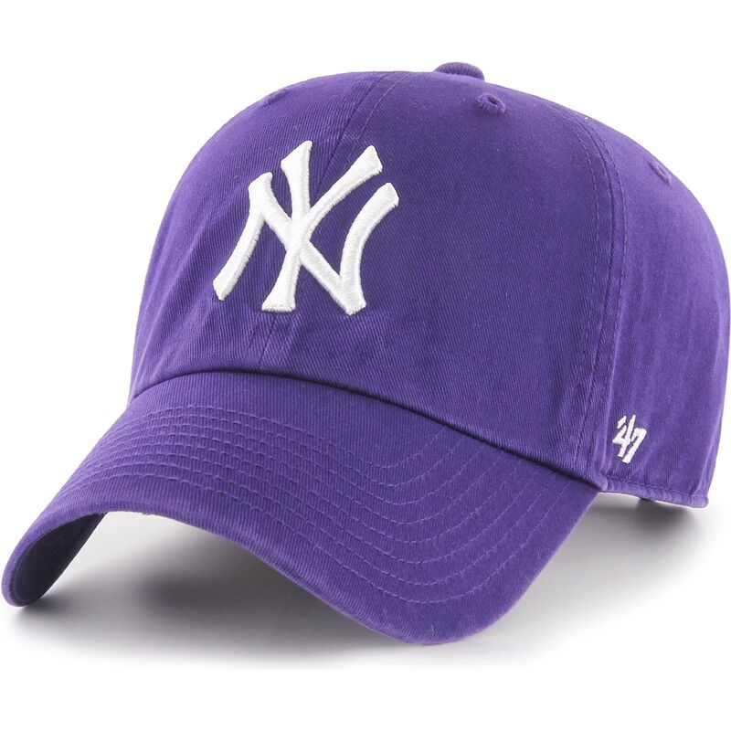 petten-gebogen-paars-verstelbaar-clean-up-no-loop-label-van-new-york-yankees-mlb-van-47-brand petten-gebogen-paars-verstelbaar-clean-up-no-loop-label-van-new-york-yankees-mlb-van-47-brand