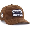 petten-gebogen-bruin-snapback-hitch-rf-cord-patch-van-new-york-yankees-mlb-van-47-brand